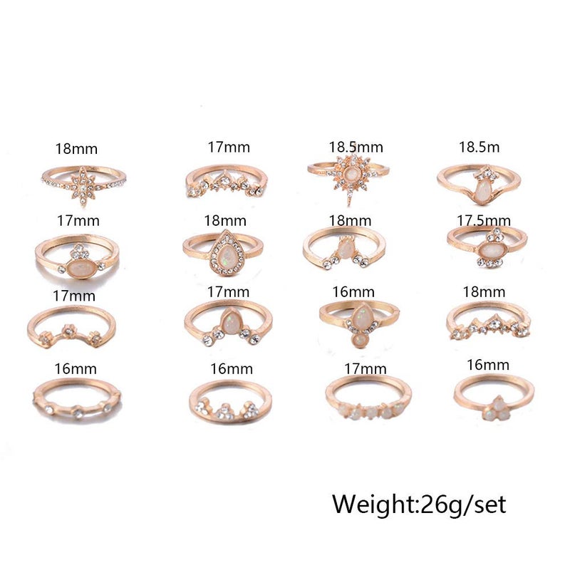 CSIYANJRY99 CSIYAN 6-16 Knuckle Stacking Rings Sets for Women Teens,Boho Stackable Rings Pack Gold Rings Set Midi Rings Finger Jewelry - Image 4